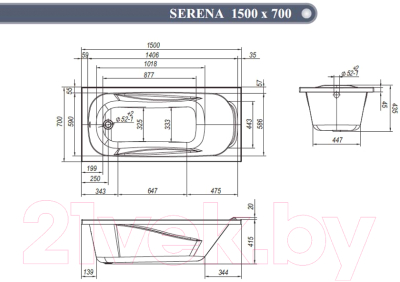 Ванна акриловая Ventospa Serena LA 150x70 (с каркасом)