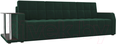 Диван Лига Диванов Атлант 234 с левым столиком (велюр, зеленый) - фото