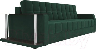 Диван Лига Диванов Атлант 234 с левым столиком (велюр, зеленый)