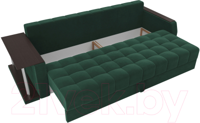 Диван Лига Диванов Атлант 234 с левым столиком (велюр, зеленый)