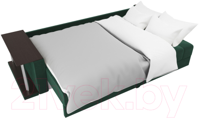 Диван Лига Диванов Атлант 234 с левым столиком (велюр, зеленый)