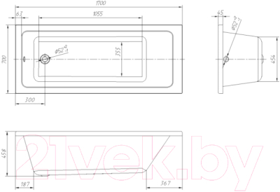 Ванна акриловая Ventospa Novaro 170x70 (с каркасом)