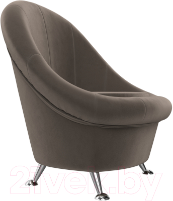 Кресло мягкое Лига Диванов 252 / 105536 (велюр, коричневый)