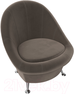 Кресло мягкое Лига Диванов 252 / 105536 (велюр, коричневый)