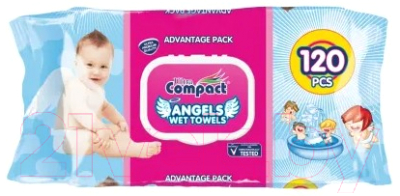 Влажные салфетки детские Ultra Compact Angel С клапаном - фото