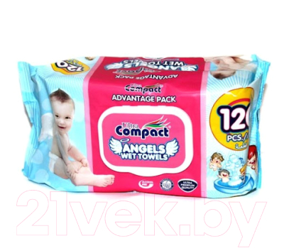 Влажные салфетки детские Ultra Compact Angel С клапаном