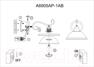 Бра Arte Lamp Safari A6905AP-1AB