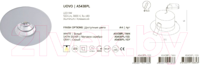 Точечный светильник Arte Lamp Uovo A5438PL-1GY
