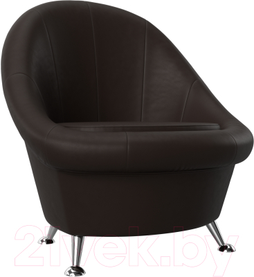 Кресло мягкое Лига Диванов 252 / 28242 (экокожа, коричневый) - фото