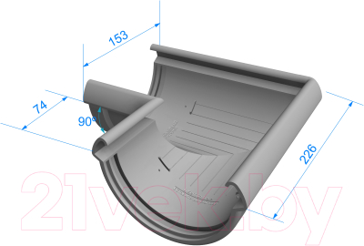 Угол желоба Docke Lux 90 градусов