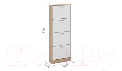 Тумба для обуви Империал 600 4-х дверная