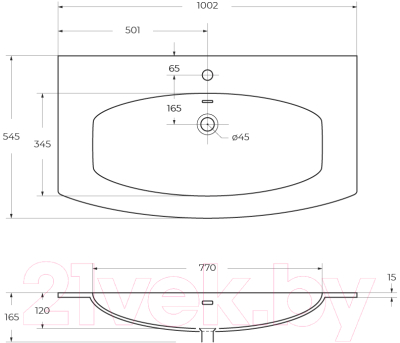 Умывальник Cezares Bianco 50195