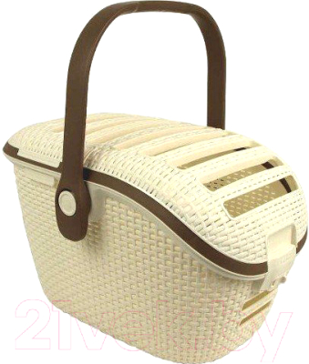 Переноска для животных Curver Pet Carrier Vint 00616-P16-00 / 198861 (кремовый/коричневый) - фото