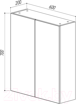 Шкаф для ванной Belux Мадрид Ш 60 (1, белый глянцевый)