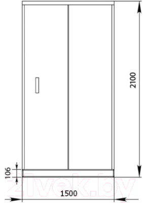 Душевая дверь Aquanet Alfa 150 / NAA6121 (прозрачное стекло)