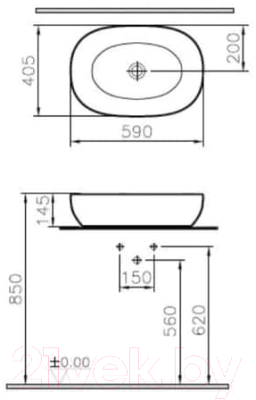 Умывальник VitrA Outlin 60 / 5995B450-0016