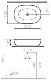 Умывальник VitrA Outlin 60 / 5995B420-0016