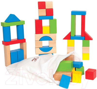 Конструктор Hape Деревянный цветной / E0409-HP (50эл) - фото