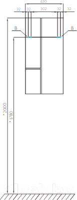 Шкаф-полупенал для ванной Акватон Мишель (1A243903MIX30)