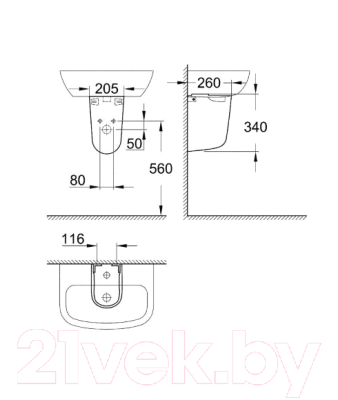 Полупьедестал GROHE Bau Ceramic 39426000