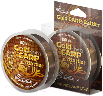 Леска монофильная Allvega Gold Carp Battler 0.30мм 300м / LGCB30030 (коричневый)