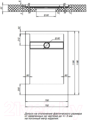 Душевой поддон Aquanet Pleasure 120x80 / 255437