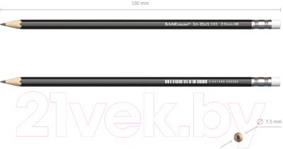 Простой карандаш Erich Krause Jet Black 101 HB / 45605