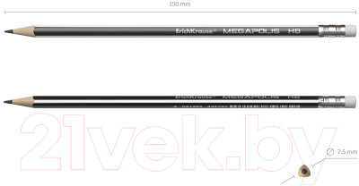 Простой карандаш Erich Krause Megapolis HB / 43577