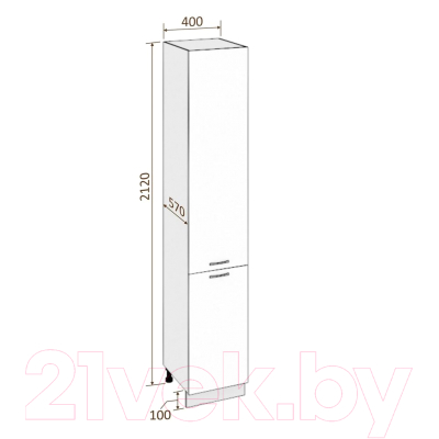 Шкаф-пенал кухонный Кортекс-мебель Корнелия Лира НШП40 (дуб сонома)