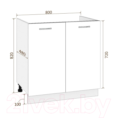 Шкаф под мойку Кортекс-мебель Корнелия Лира НШ80м