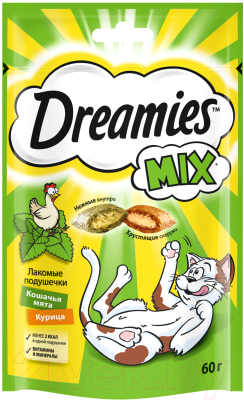 Лакомство для кошек Dreamies MIX с курицей и кошачьей мятой - фото