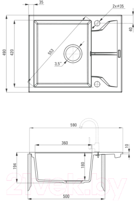 Мойка кухонная Deante Andante ZQN 511A