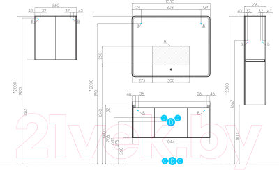 Тумба с умывальником Акватон Шерилл 105