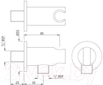 Подключение для душевого шланга Jaquar SHA-CHR-566R
