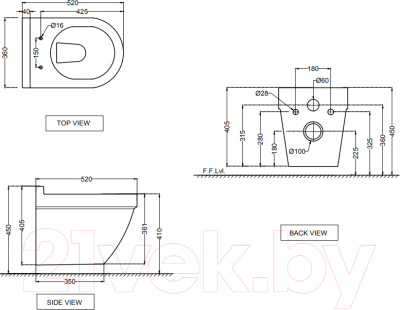 Унитаз подвесной Jaquar Solo SLS-WHT-6953BIUFSM