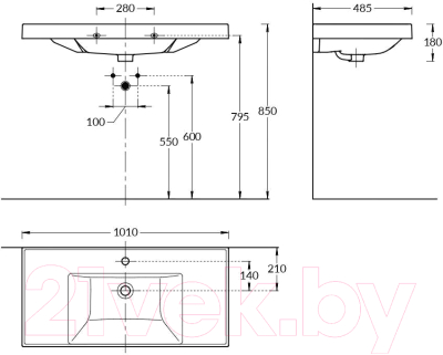 Умывальник Kerama Marazzi Cubo CU.wb.100