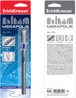 Ручка гелевая Erich Krause Megapolis Gel / 17751 - фото