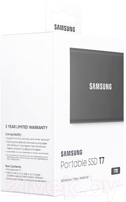 Внешний жесткий диск Samsung T7 1TB (MU-PC1T0T/WW)
