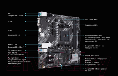 Материнская плата Asus Prime A520M-K