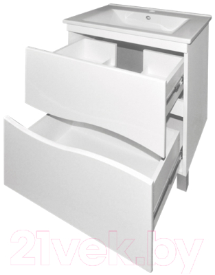 Тумба с умывальником Гамма Люкс 2-65 Атриа 9065 (с ящиком)