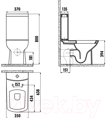 Унитаз напольный Creavit Lara LR360-11CB00E-0000