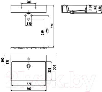 Умывальник Creavit Next 50 NX270-00CB00E-0000