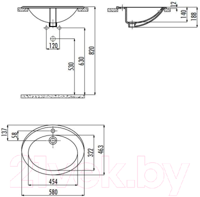 Умывальник Creavit TP 46 TP230-00CB00E-0000