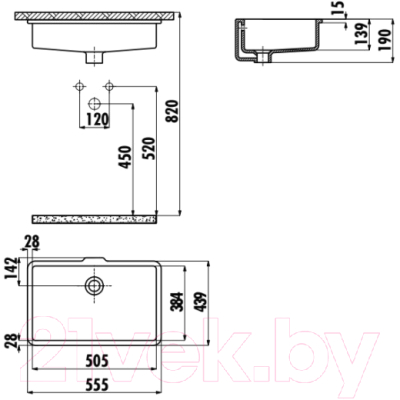 Умывальник Creavit TP 38 TP738-00CB00E-0000