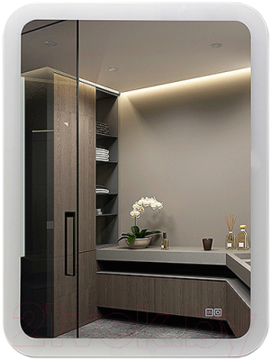 Зеркало Алмаз-Люкс ЗП-Н-27 80x60 (с подсветкой и подогревом) - фото