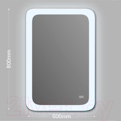 Зеркало Алмаз-Люкс ЗП-Н-27 80x60 (с подсветкой и подогревом)