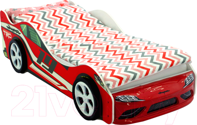 Стилизованная кровать детская Бельмарко Супра / 1254 (красный) - фото