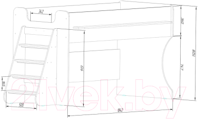Двухъярусная кровать детская Можга Капризун 7 / Р444