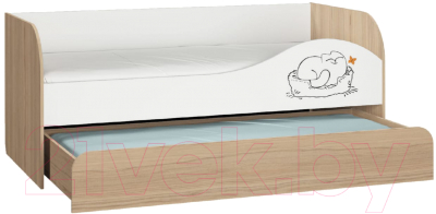 Двухъярусная выдвижная кровать детская Аквилон Кот № 900.1 правый