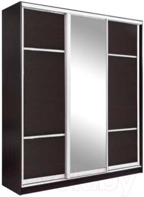 Шкаф-купе Евва 233 VS.02 / АЭП ШК.3 01 (венге/хром) - фото